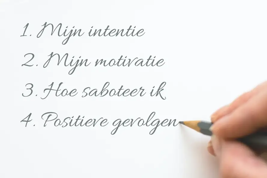 Schrijf je intentie en doel op