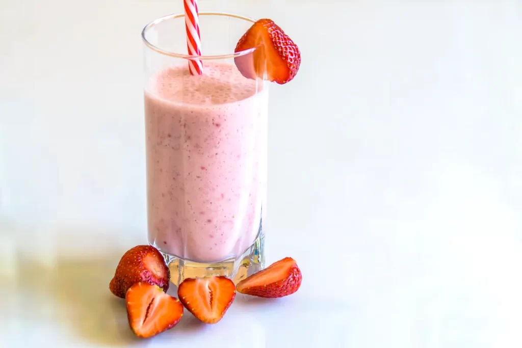 Proteïne shake met aardbeien