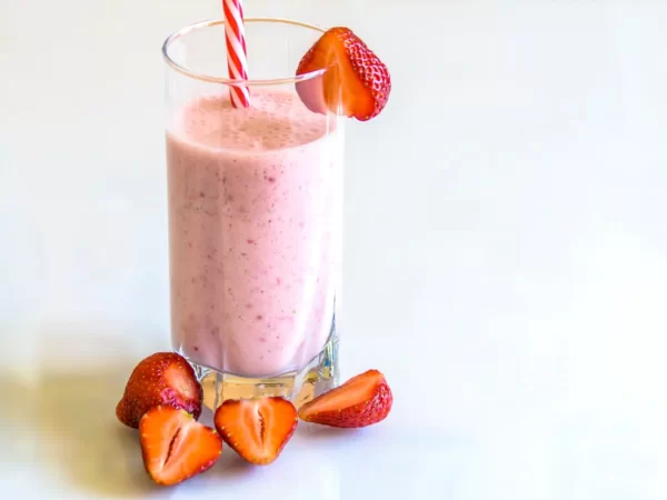 Proteïne shake met aardbeien